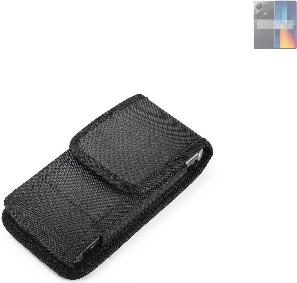 Holster Gürteltasche kompatibel mit POCO M6 Pro 4G Holster Gürtel Tasche wasserabweisend Handy Hülle Schutz Hülle Outdoor schwarz K-S-Trade