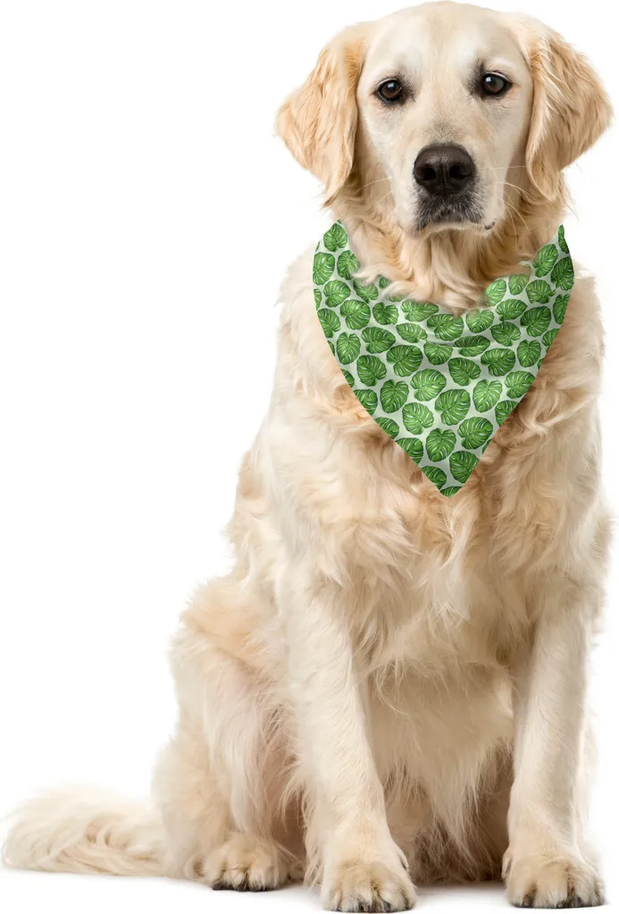 Bandana Cane Monstera Verde Lime ABAKUHAUS - Foulard Pet 55x55cm