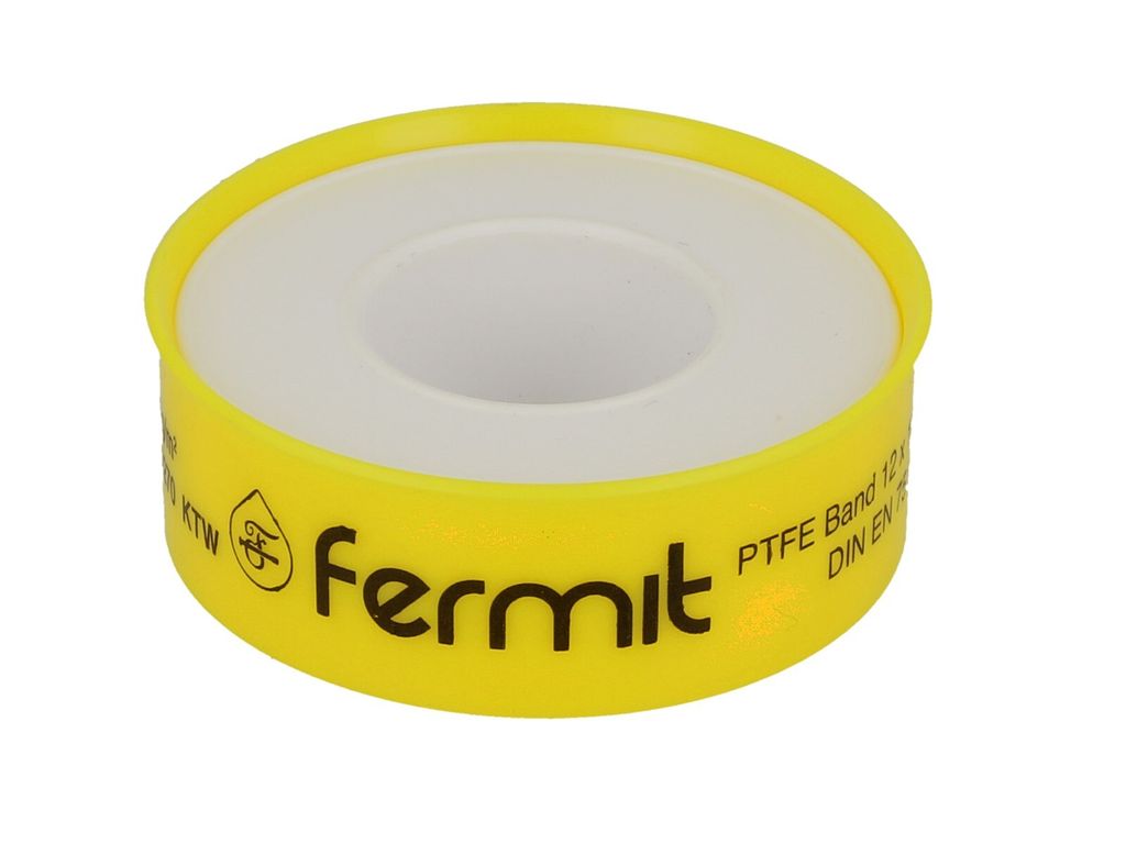 A roll of PTFE tape on a white background.