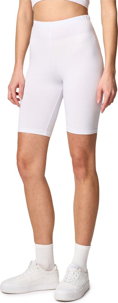Merry Style Damen Kurze Leggings aus Baumwolle MS10-200 (Weiß, 3XL)