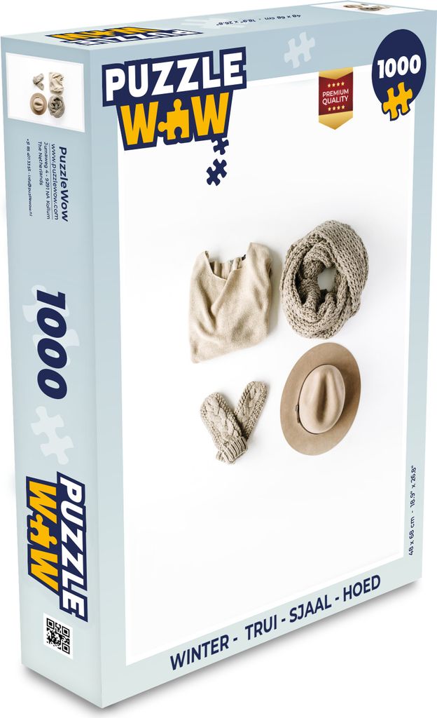 MuchoWow Puzzle 1000 Teile Winter - Pullover - Schal - Mütze - Spielzeug - Alt und Jung - Spiele - Puzzeln