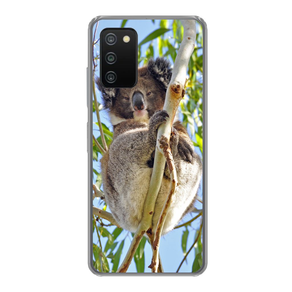 MuchoWow Handyhülle Schutzhülle Hülle für Samsung Galaxy A03s Koala - Luft - Zweige - Jungen - Mädchen Silikon Softcase Handy Hülle - Schutz