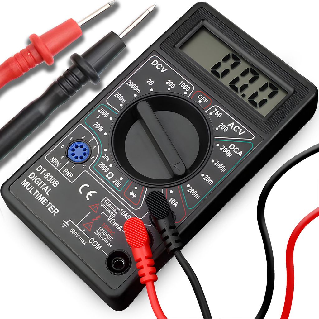 Digital Multimeter mit LCD Anzeige – Spannungsmesser und Produktbild 