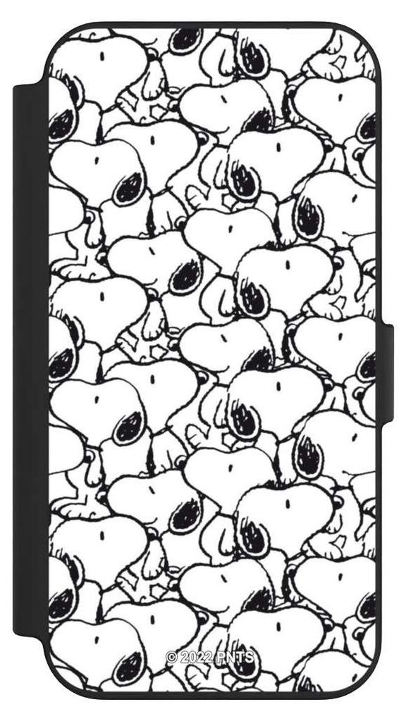 NIVOCASE Klapphülle für Apple iPhone 13 Handyhülle aus Kunst Leder NIVOflip schwarz Muster Peanuts Snoopy