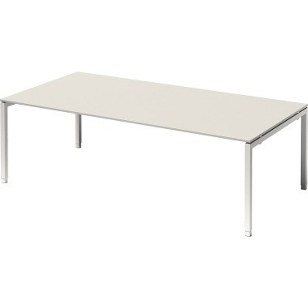 Chefarbeitsplatz/Konferenztisch Cito BxTxH 240x120x65-85cm grauweiß/verkehrsweiß