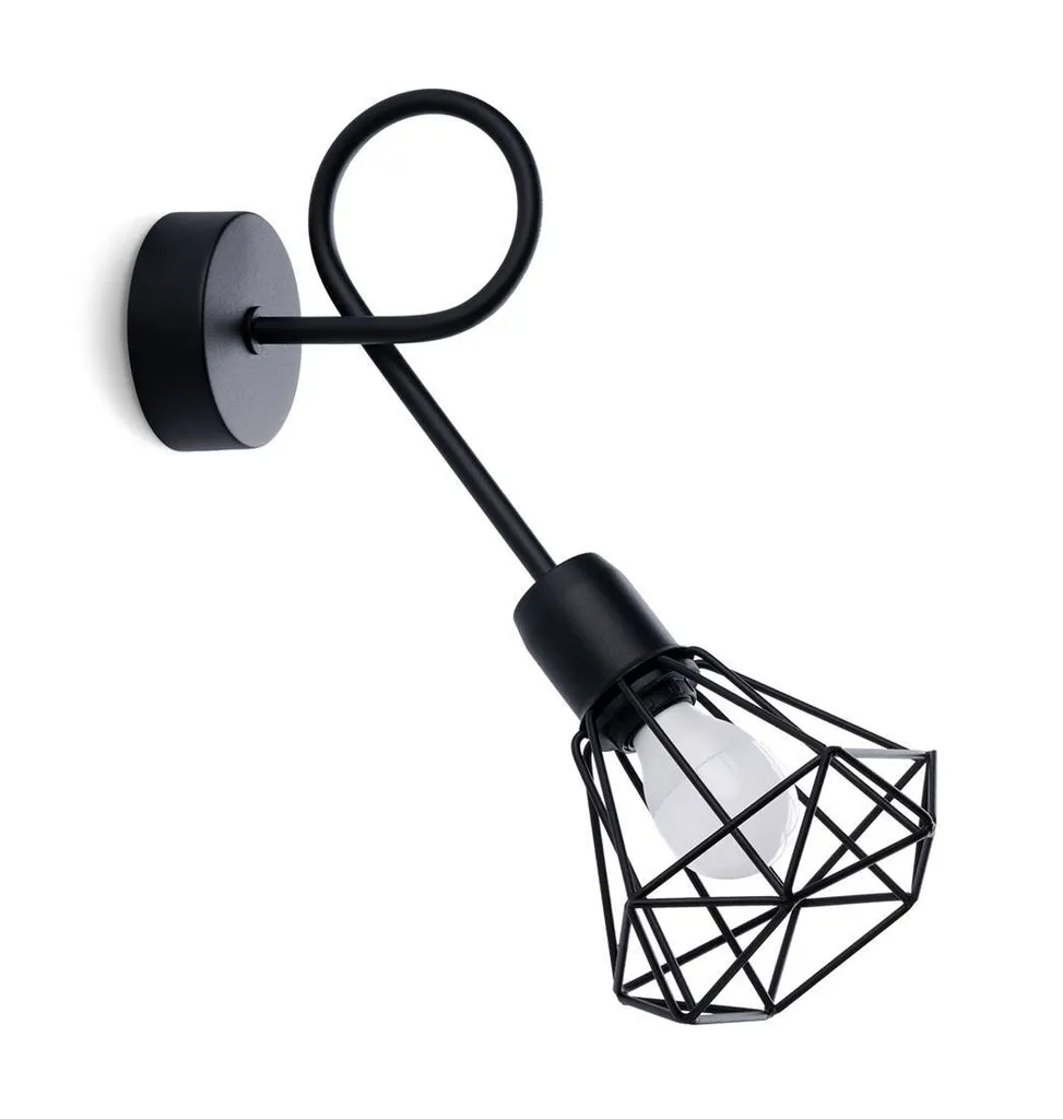Lampada da parete ARTEMIS 1S nero 1xE14 10W acciaio 30x28x15cm Sollux Lighting