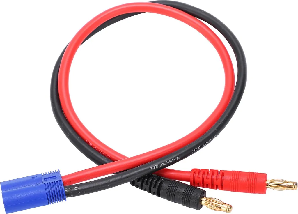 Adattatore EC5 4mm Banana 12 AWG Silicone per Ricarica Batteria RC