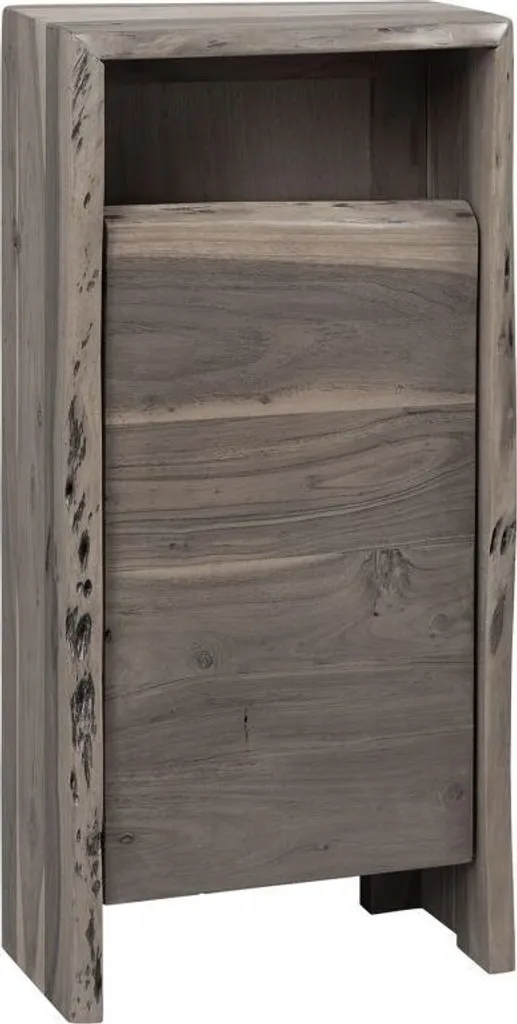 Meuble de rangement étroit acacia gris 40x20 pour entrée et couloir