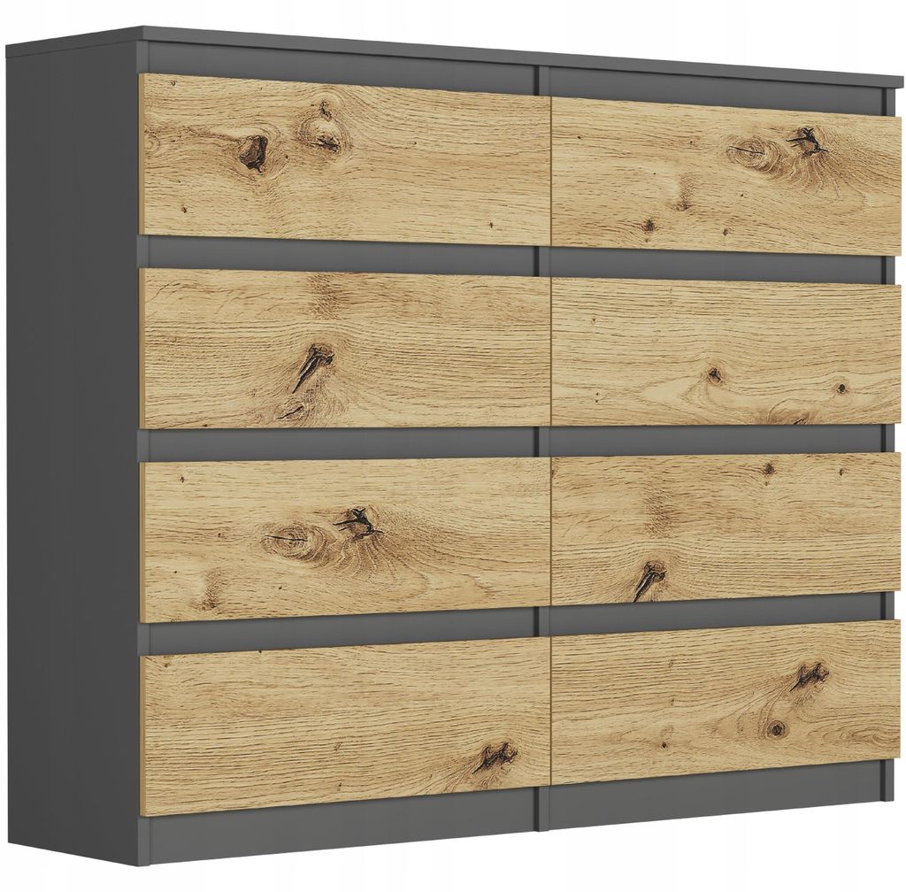Komoda 120 cm 8 zásuvek skříňka FRAMIRE R-120-S8 antracit Obrázek produktu 