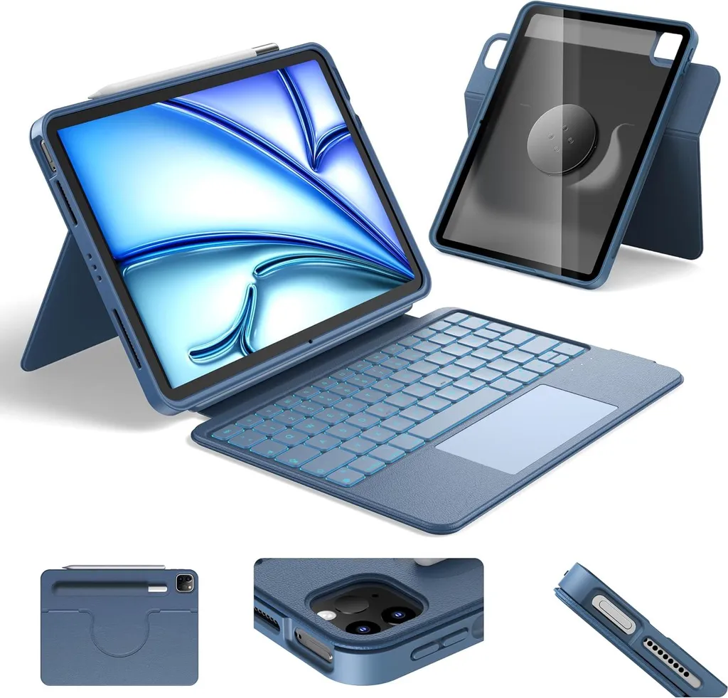 HOU Case Tastiera iPad Air 11 QWERTZ Girevole - Recensione e Vendita