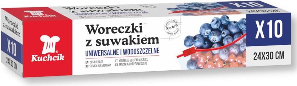 Beutel mit Reißverschluss, 300 x 240 mm, 3 Liter, 10 Stück.