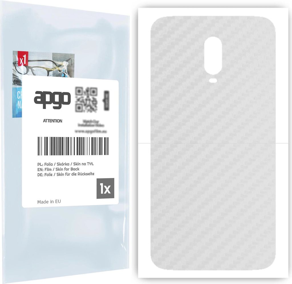 apgo Rückseite Schutzfolie für OnePlus 6T - Hinten Schutzfolie Carbon Transparent (durchsichtig), Rückseite Folie schützt vor Kratzern und Fin...