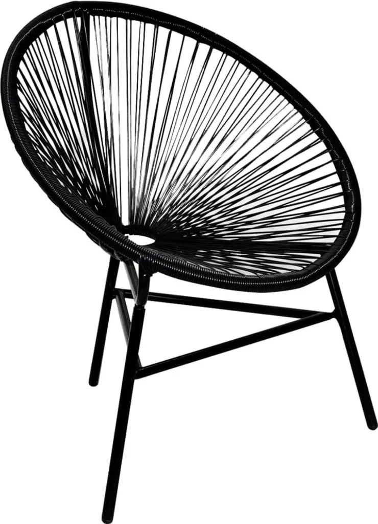Chaise de balcon en rotin noir pour terrasse et patio - Gain de place