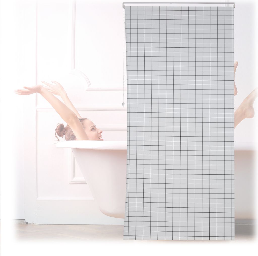 relaxdays Kariertes Duschrollo