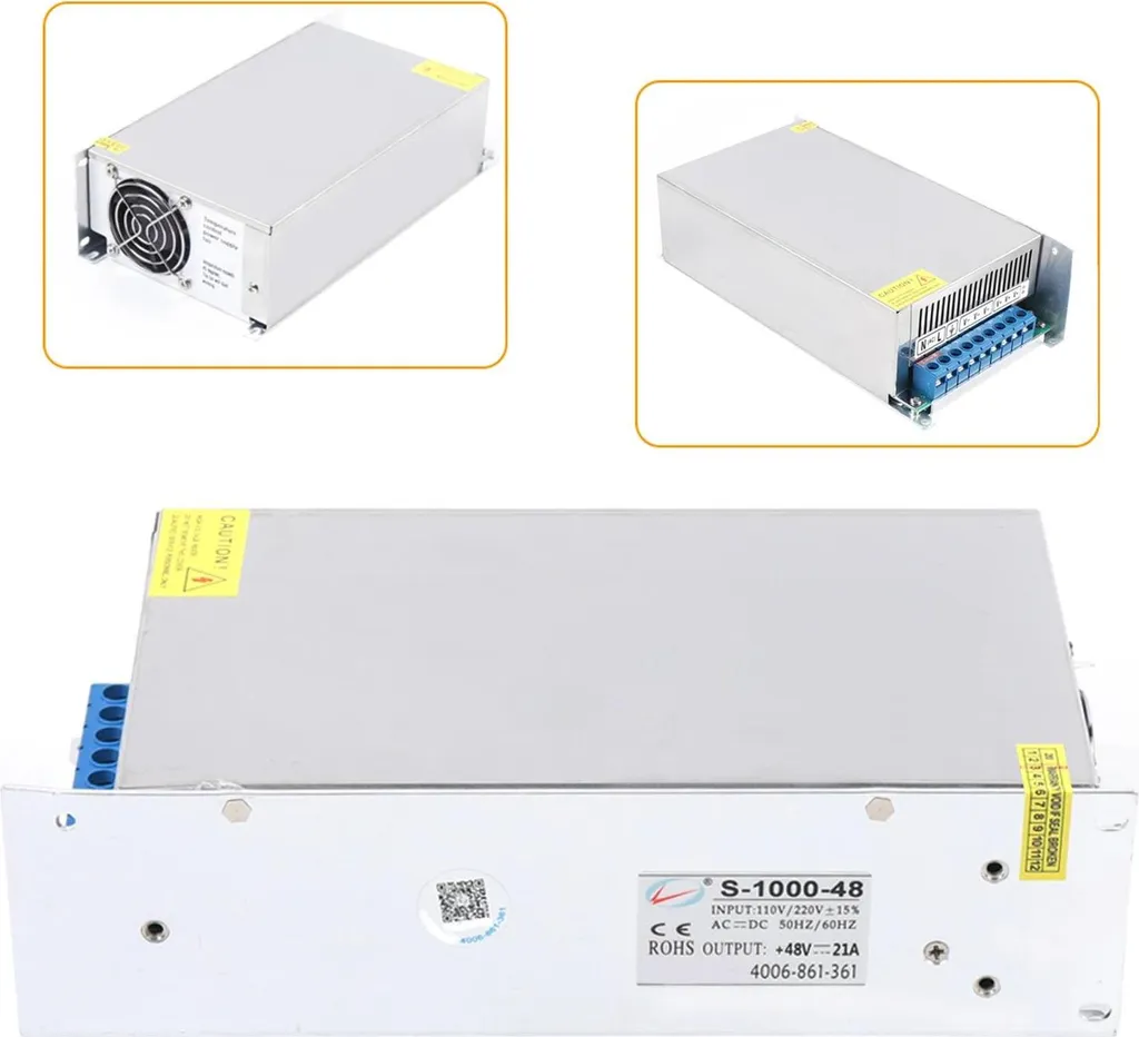 Alimentatore Industriale 48V DC 1000W 20A - Ingresso Monofase 220V - 4
