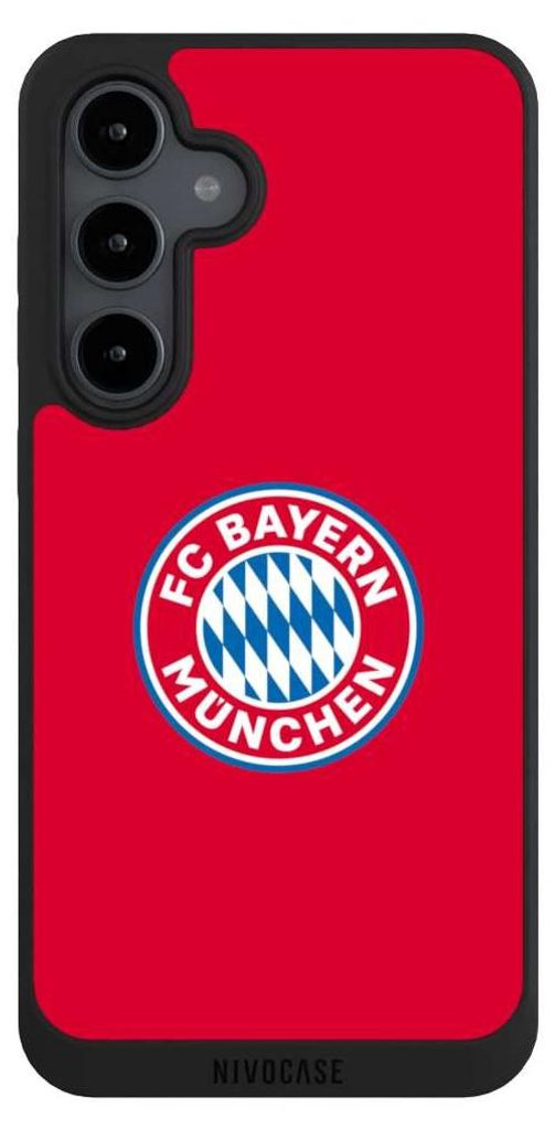 NIVOCASE Handyhülle für Samsung Galaxy S24 FE 5G Hülle NIVOpure Case Schwarz FC Bayern München FCB Logo