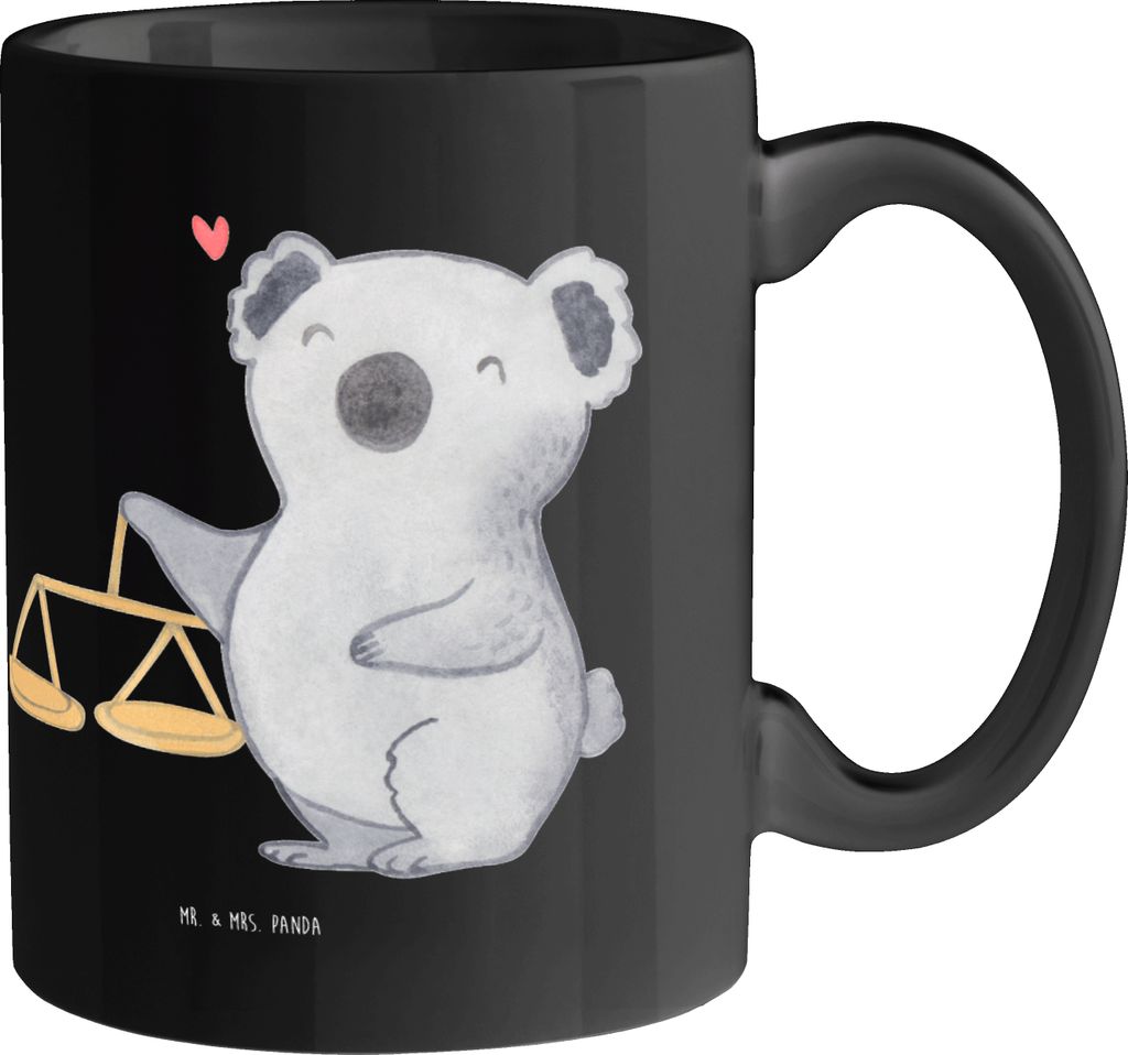 Mr. & Mrs. Panda Teetasse Waagen Harmonie - Schwarz - Geschenk, Ästhetik, Luftzeichen, Geschenke Sternzeichen, Harmoniebedürfnis, Geschenkideen, ...