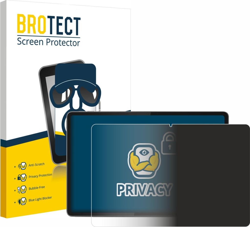 BROTECT Sichtschutzfolie für Lenovo Yoga Tab 11.1" 2025 Anti-Spy Privacy Sichtschutz Blickschutz Folie Blaulicht-Schutz
