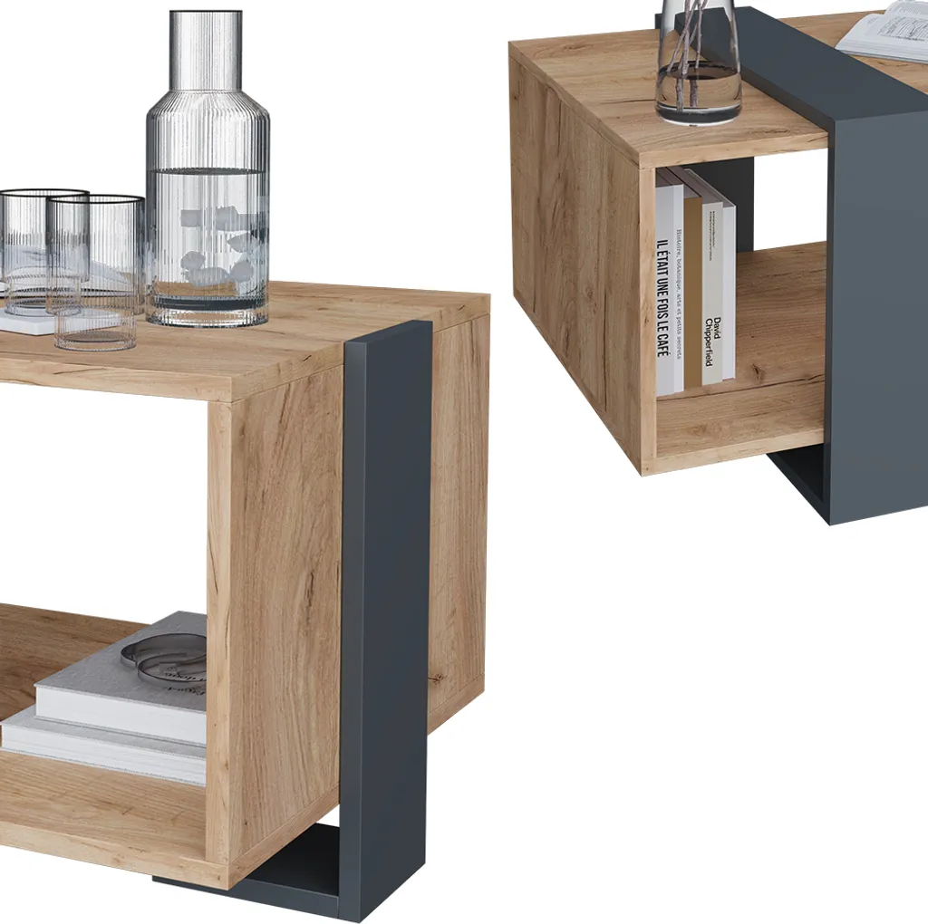 Table basse de salon moderne pour apéritifs Vicco Aven Anthracite 91cm - 5