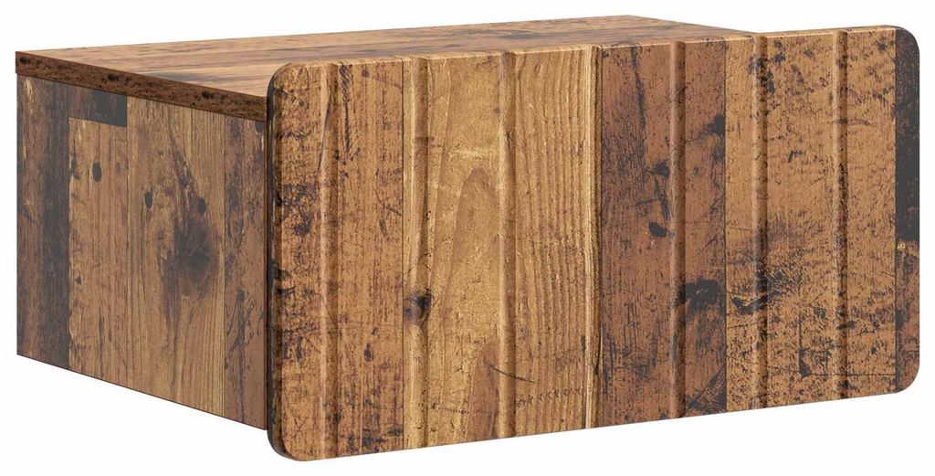 Wandmontierter Nachttisch Altholz 49 x 34,5 x 24 cm