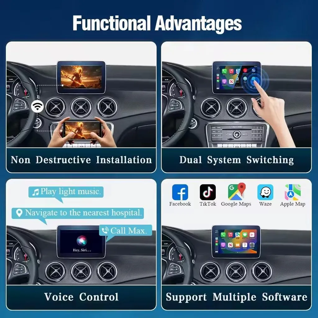 Interface CarPlay Android Auto sans fil Benz NTG 4.0 Mirroring HD - 4