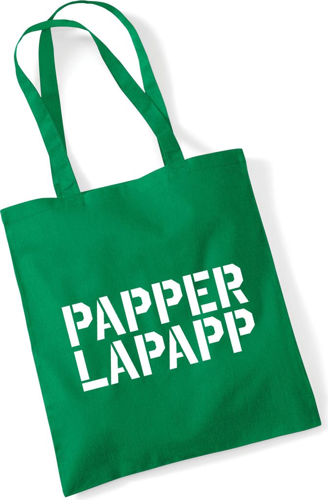 Huuraa Jutebeutel Papperlapapp Schriftzug 10 Liter Kelly Green Baumwolle Tasche Geschenkidee