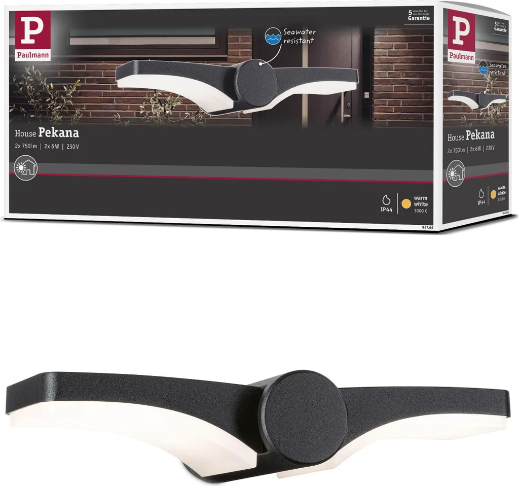 Applique Esterno LED Paulmann Pekana Antracite 3000K Orientabile