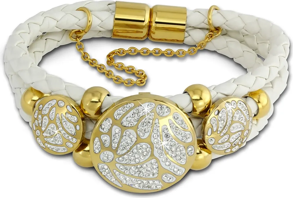 Bracciale Amello Donna Pelle e Acciaio 333 Oro Giallo LAQ015W9