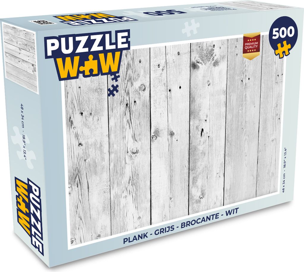 MuchoWow Puzzle 500 Teile Regal - Grau - Brocante - Weiß - 500 Teile - Kinder - Selberbauen - Puzzlespiele