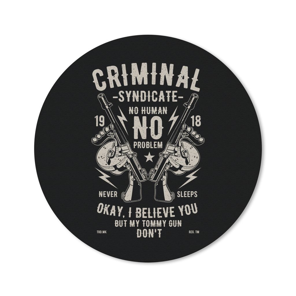 MuchoWow Mauspad Mousepad Mancave - Waffen - Vintage - Retro 40x40 cm - Mousepads - Maus Mat - Pad - Mausunterlage - Schreibtisch Accessoires