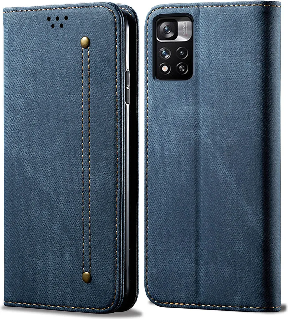 Cover Portafoglio In Pelle Goffrata Per Xiaomi Redmi Note 11 Pro 5G/4G – Con Vani Carte E Chiusura Magnetica, Blu - 2