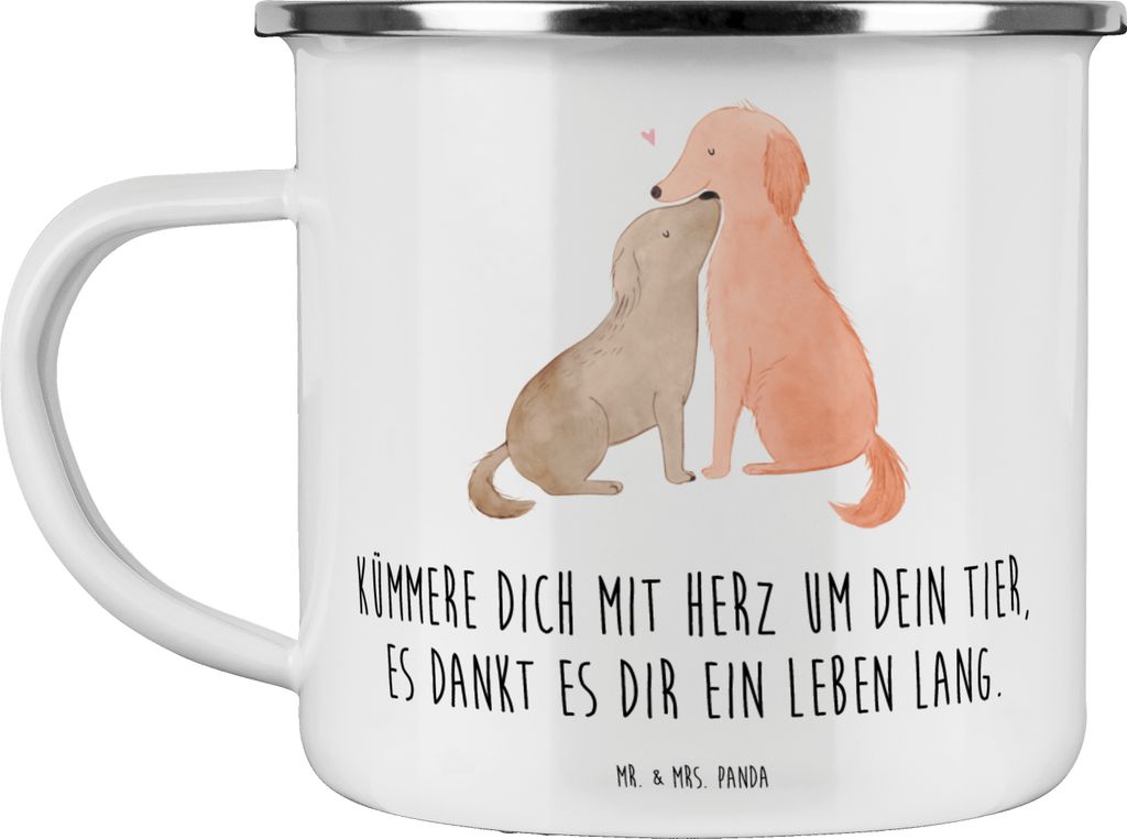 Mr. & Mrs. Panda Pott Haustiere pflegen - Weiß - Geschenk, Emaille Tasse, Fürsorge für Tiere, Dankbarkeit von Tieren, Teetasse, Trost, Haferl, H...
