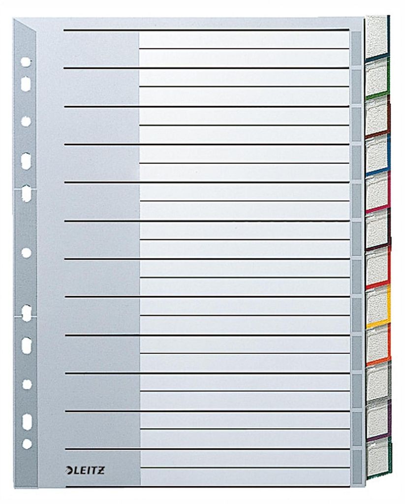 Leitz Register 12750000 DIN A5 12Blatt PP blanko Produktbild 