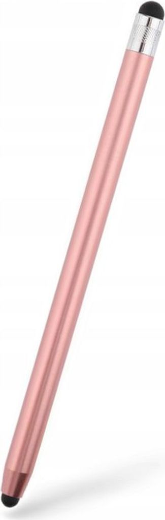 A rose gold stylus pen with a silver tip is shown against a white background.