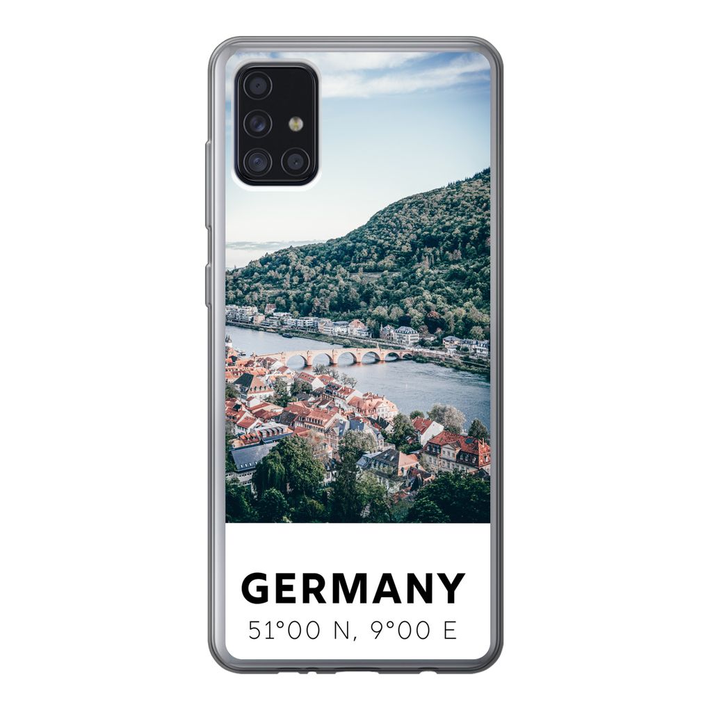 MuchoWow Handyhülle Schutzhülle Hülle für Samsung Galaxy A52 5G Deutschland - Heidelberg - Sommer Silikon Softcase Handy Hülle - Umschlag