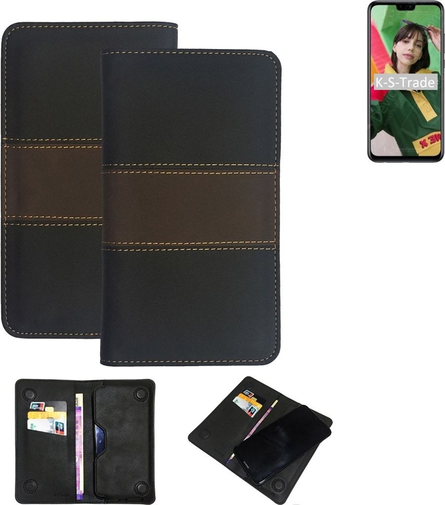 K-S-Trade Hülle Handyhülle kompatibel mit Huawei Y8s Schutzhülle Walletcase Bookstyle Tasche Schutz Case Handytasche Wallet Cover Kunstleder