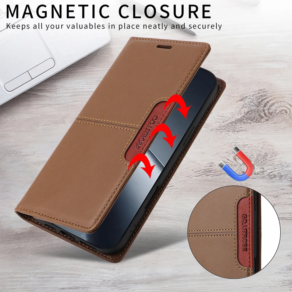 Custodia A Portafoglio Con Blocco RFID Per Xiaomi 14T Pro – Pelle PU, Slot Per Carte E Contanti, Funzione Supporto, Colore Verde Acqua - 2