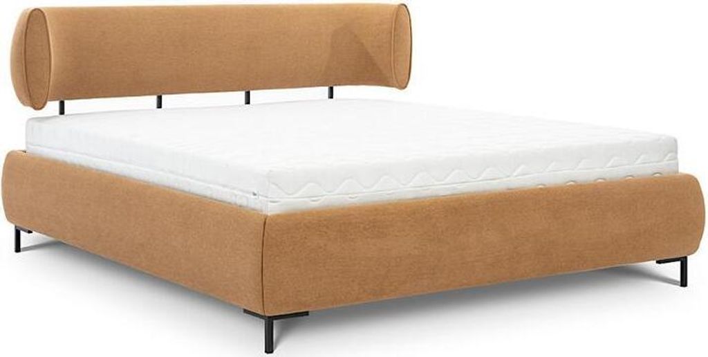 Braunes Schlafzimmer Bett Polsterbetten Designer Holzgestell Textilbett JV Moebel