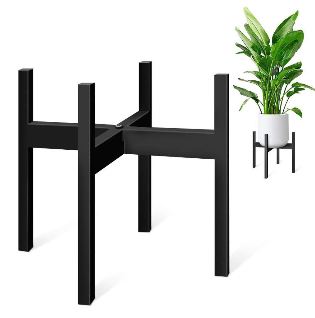 Blumenständer mit 30 cm Durchmesser, Pflanzenständer aus Metall, schwarzes Blumenregal, 30 cm hohes Pflanzenregal für drinnen und draußen, für...
