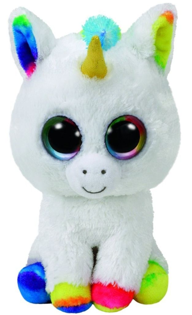 TY Einhorn 15 cm weiß/bunt mit Glitzeraugen Kuscheltier Pixy