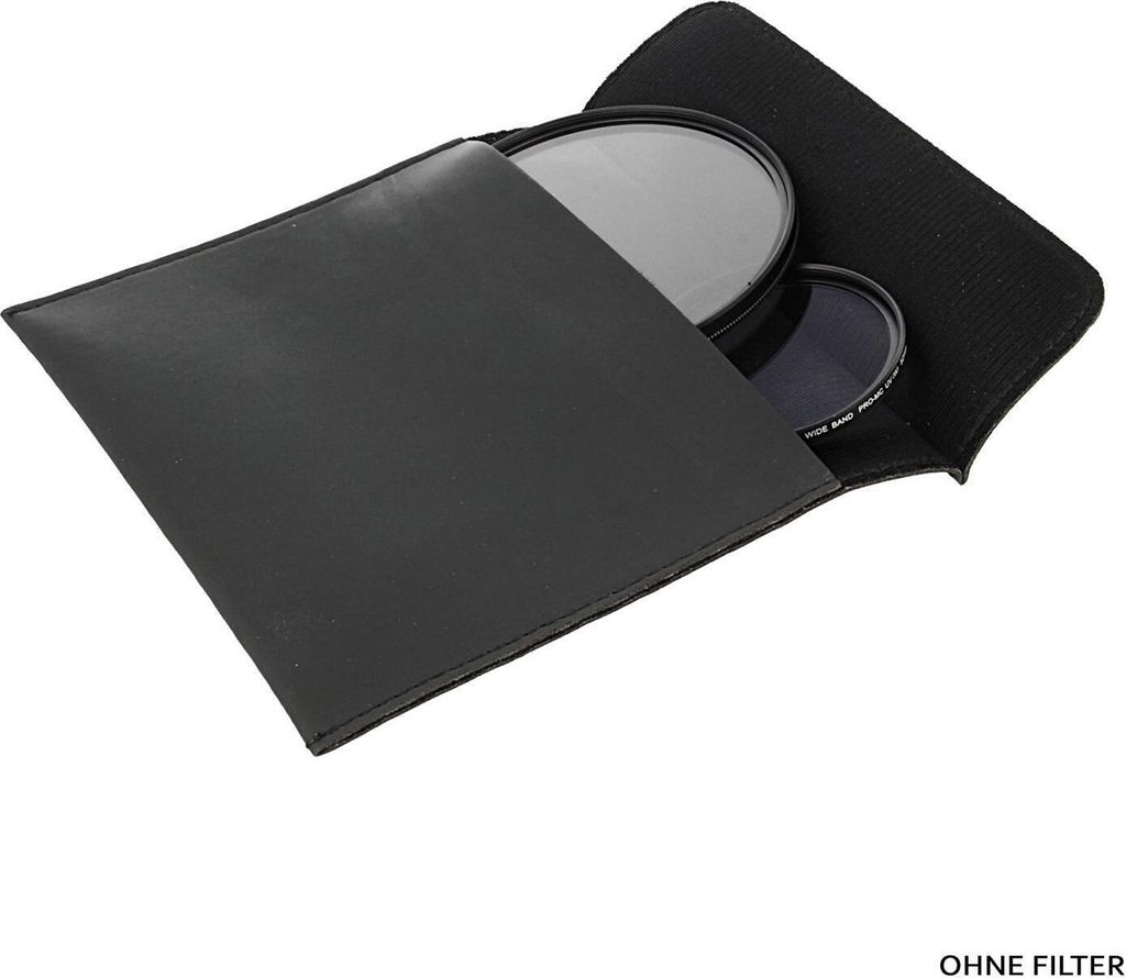 Minadax Objektivfilter Filtertasche Filteretui Größe L (146mm x 144mm) Schwarz für SLR, DSLR Kameras