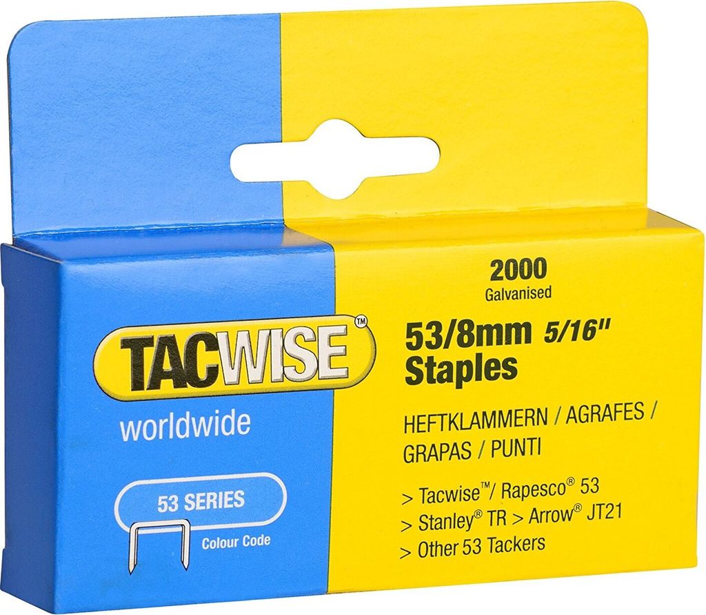 TACWISE 335 punti metallici 53/8 mm zincati 2.000 pezzi Immagine del prodotto 