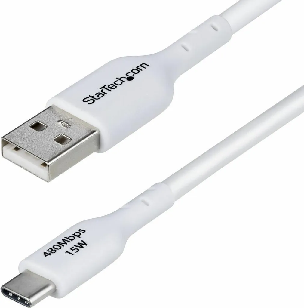 Câble USB vers USB-C 3m Blanc Idéal pour Charger au Canapé ou Lit