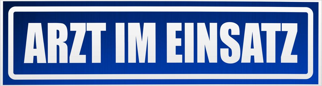 Kiwistar Arzt im Einsatz Motiv 1 invertiert Magnetschild Schild magnetisch - 30cm Blau - reflektierend - Magnetfolie für Auto PKW Kfz