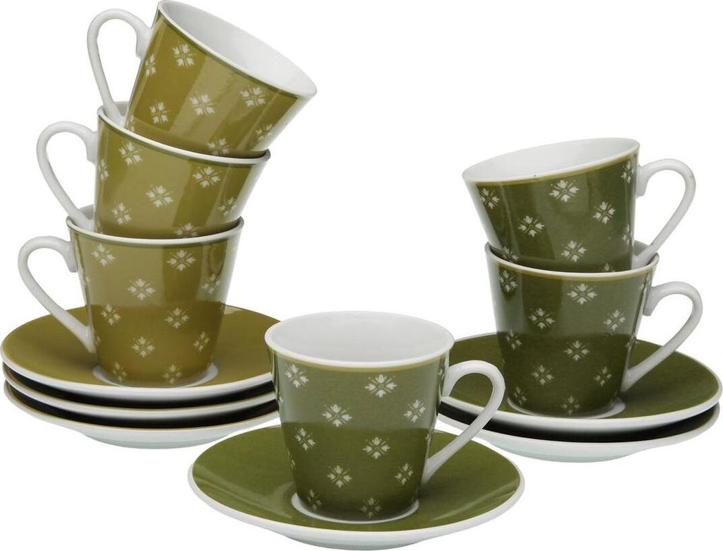 Set aus 6 Teetassen mit Teller Versa Nuka Porzellan