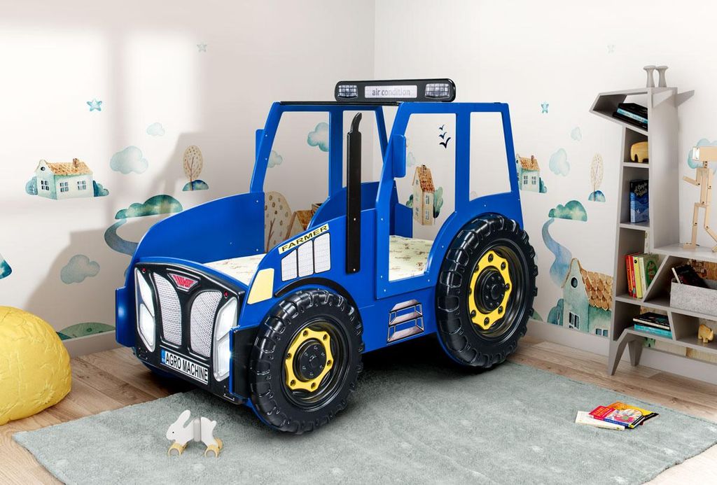 Kinderbett Traktor 90×180 cm – inkl. Matratze & Lattenrost, Produktbild 