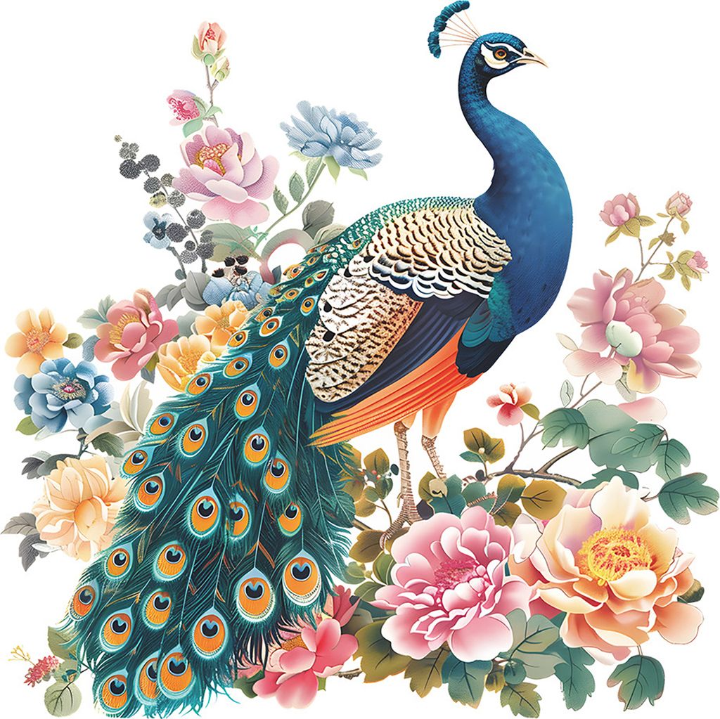 Pfau Pfingstrose Blume Toilettenaufkleber Abnehmbarer selbstklebender wasserdichter PVC Wohnzimmer Badezimmer Wandkunst Tier Blumen Toilettendeckel...