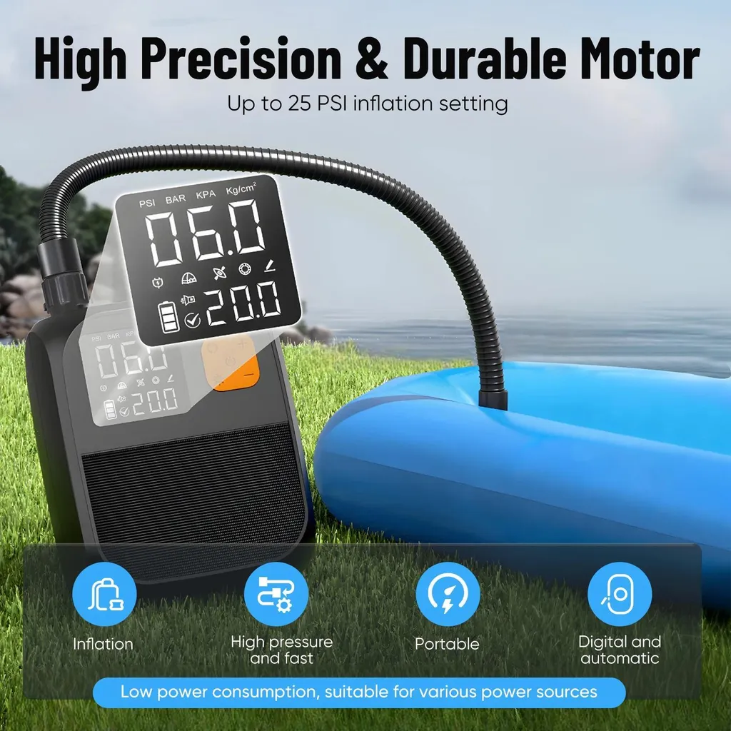 Pompe électrique SUP rechargeable : fini le pompage manuel difficile ! - 3