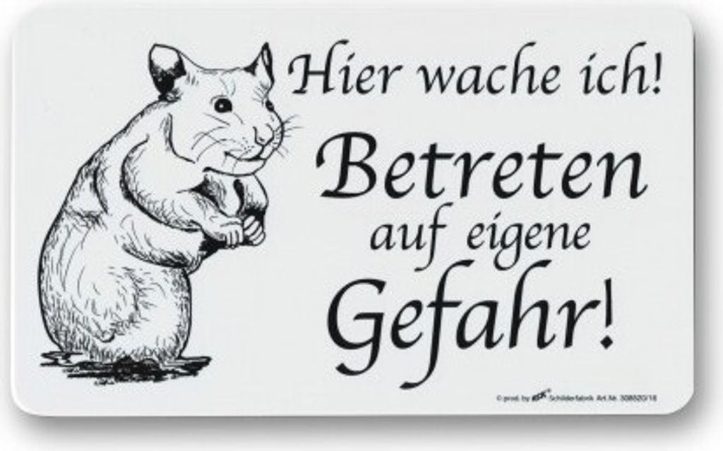 Schild - HAMSTER Hier wache ich! Betreten ... - 308520 - Gr. 25cm x 15cm