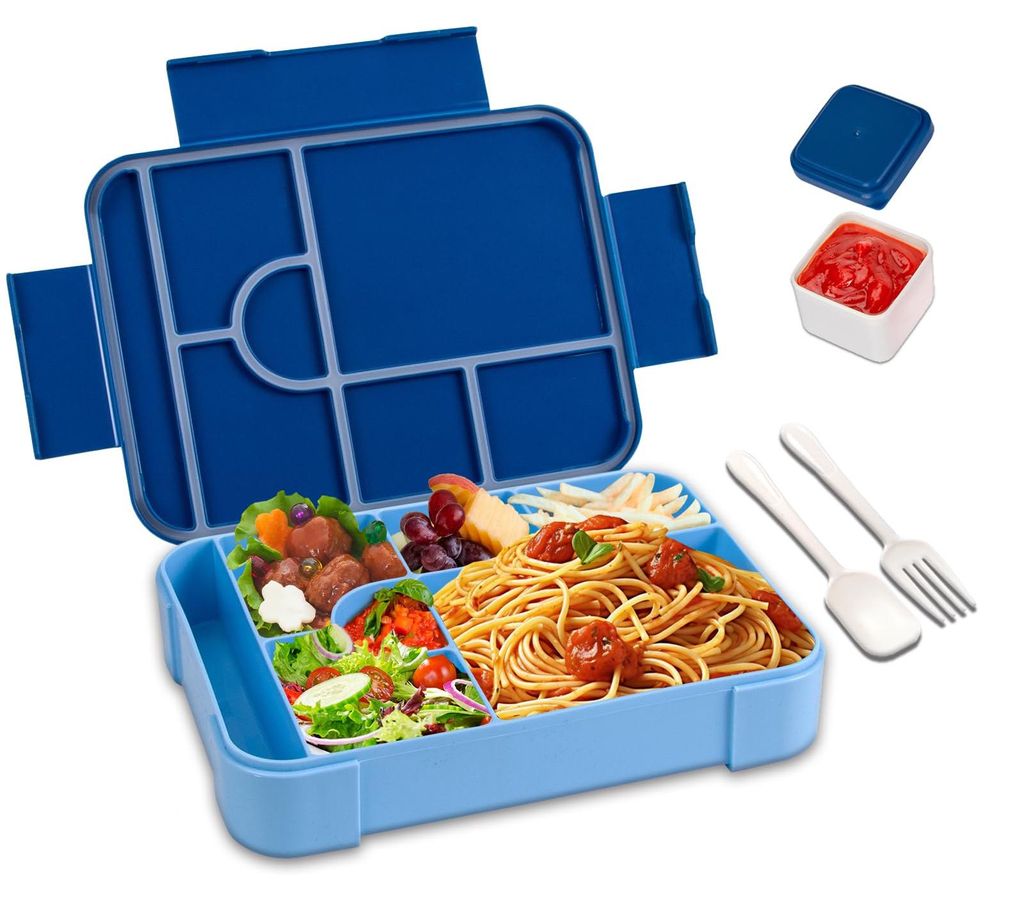 Lunchbox für Kinder mit Fächern, 1330 ml, BPA-freie Snackbox (Löffel und Gabel), wiederverwendbare Bento-Box, Lunchbox für Schule, Picknicks, m...